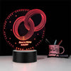 3D Illusion Ring Lamp With Your Name & DOB