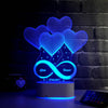 Heart Shape 3D Led Lamp With Your Name & DOB